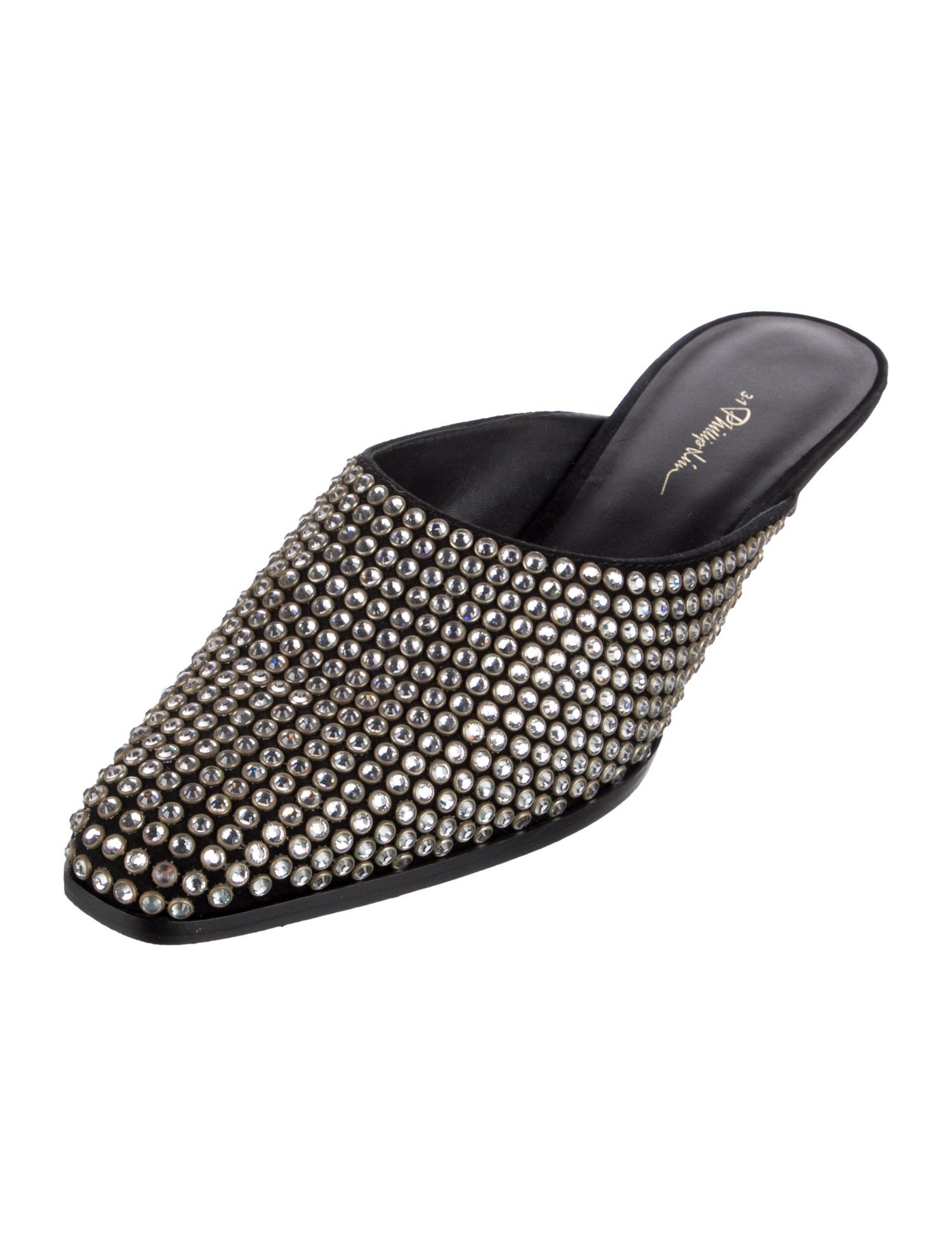 3.1 Phillip Lim Suede Crystal Embellishments Mules