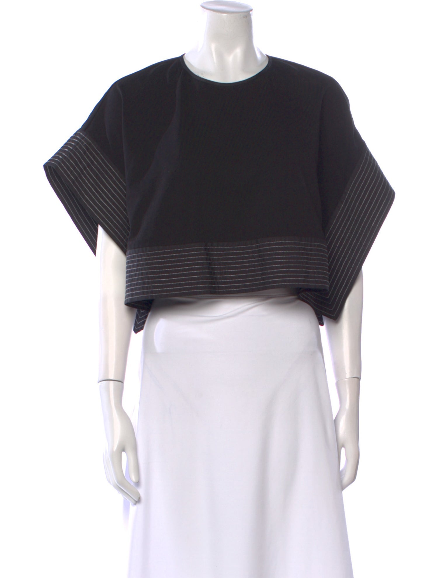 3.1 Phillip Lim Striped Crew Neck Crop Top