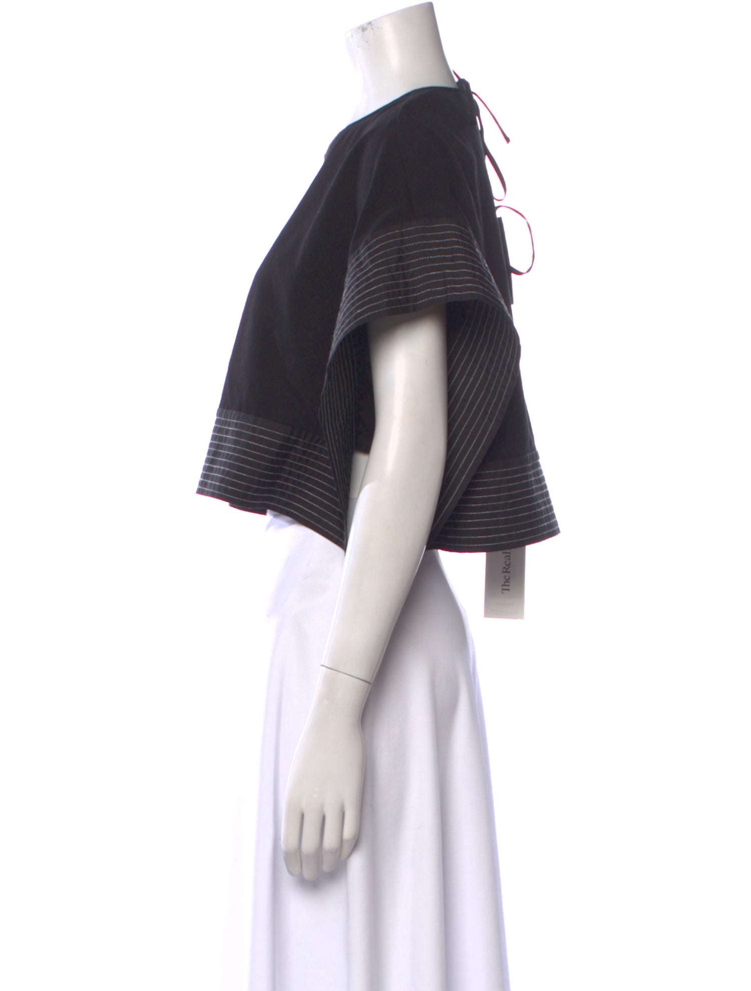 3.1 Phillip Lim Striped Crew Neck Crop Top