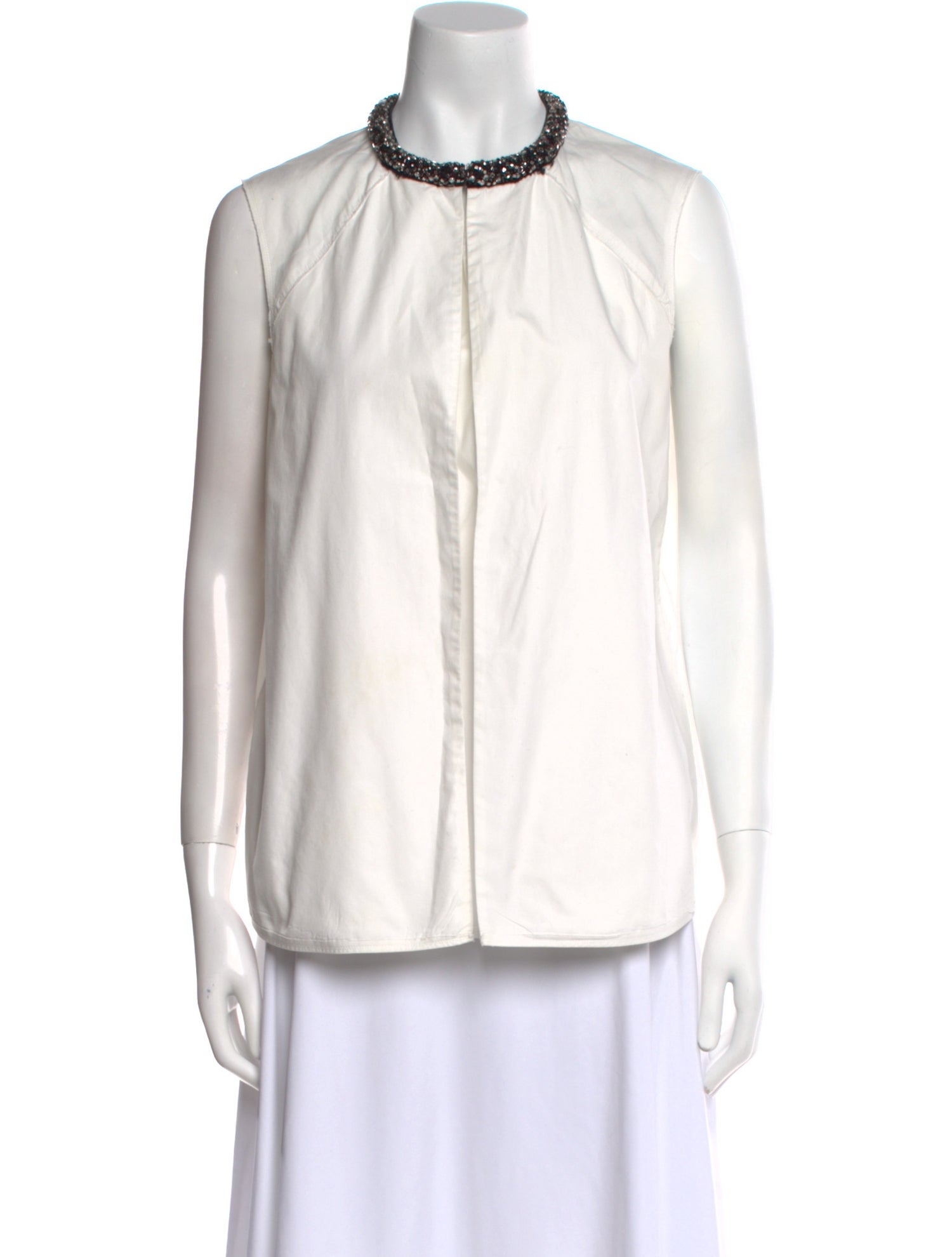 3.1 Phillip Lim Mock Neck Sleeveless Button-Up Top