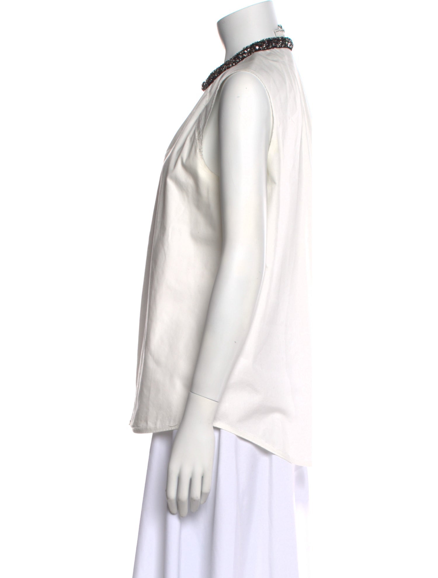 3.1 Phillip Lim Mock Neck Sleeveless Button-Up Top