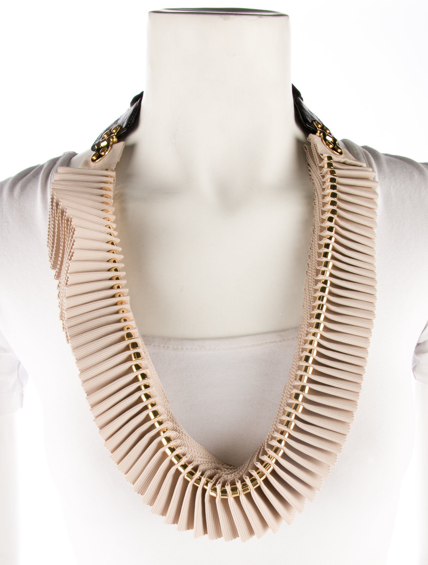 3.1 Phillip Lim Accordion Pleated Fabric Collar Necklace