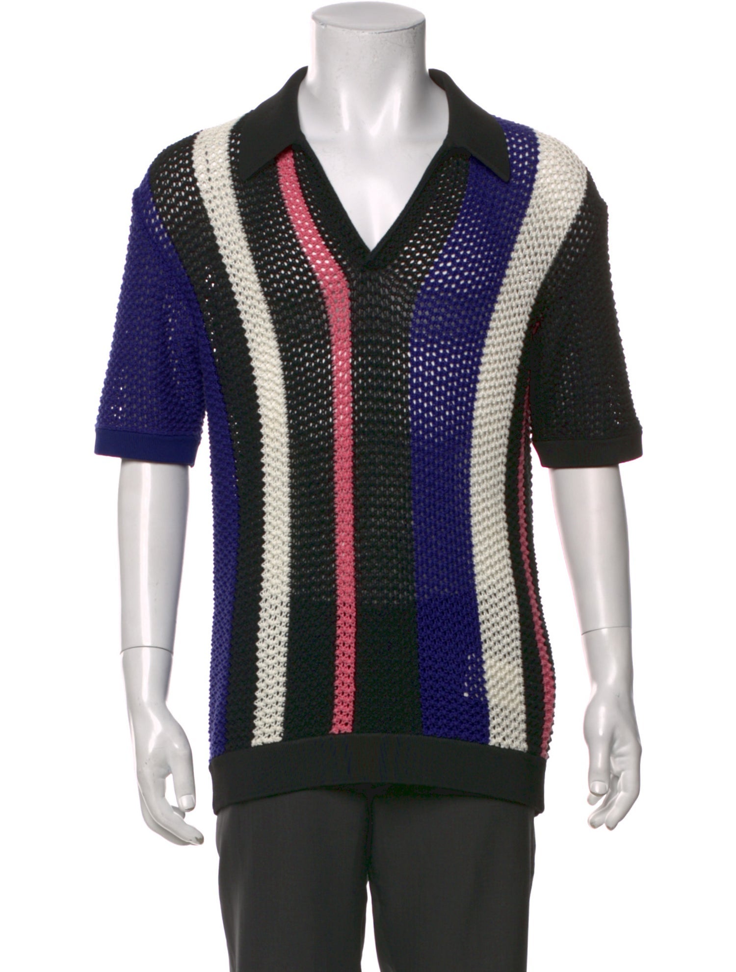 3.1 Phillip Lim Striped V-Neck Polo Shirt