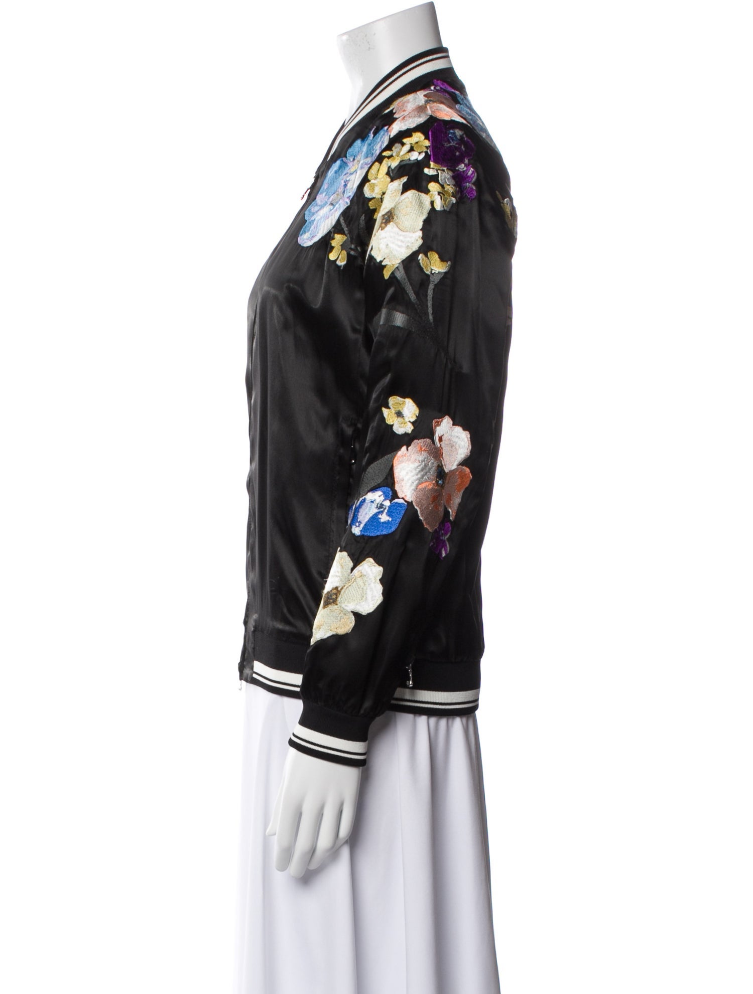 3.1 Phillip Lim Silk Floral Print Bomber Jacket