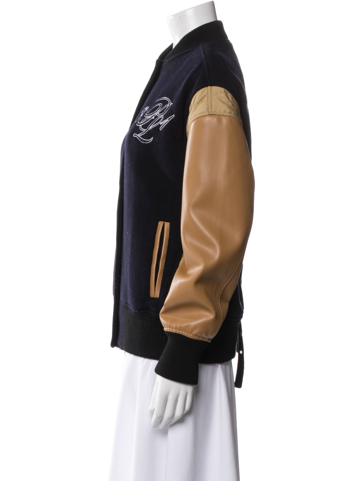 3.1 Phillip Lim Wool Colorblock Pattern Bomber Jacket