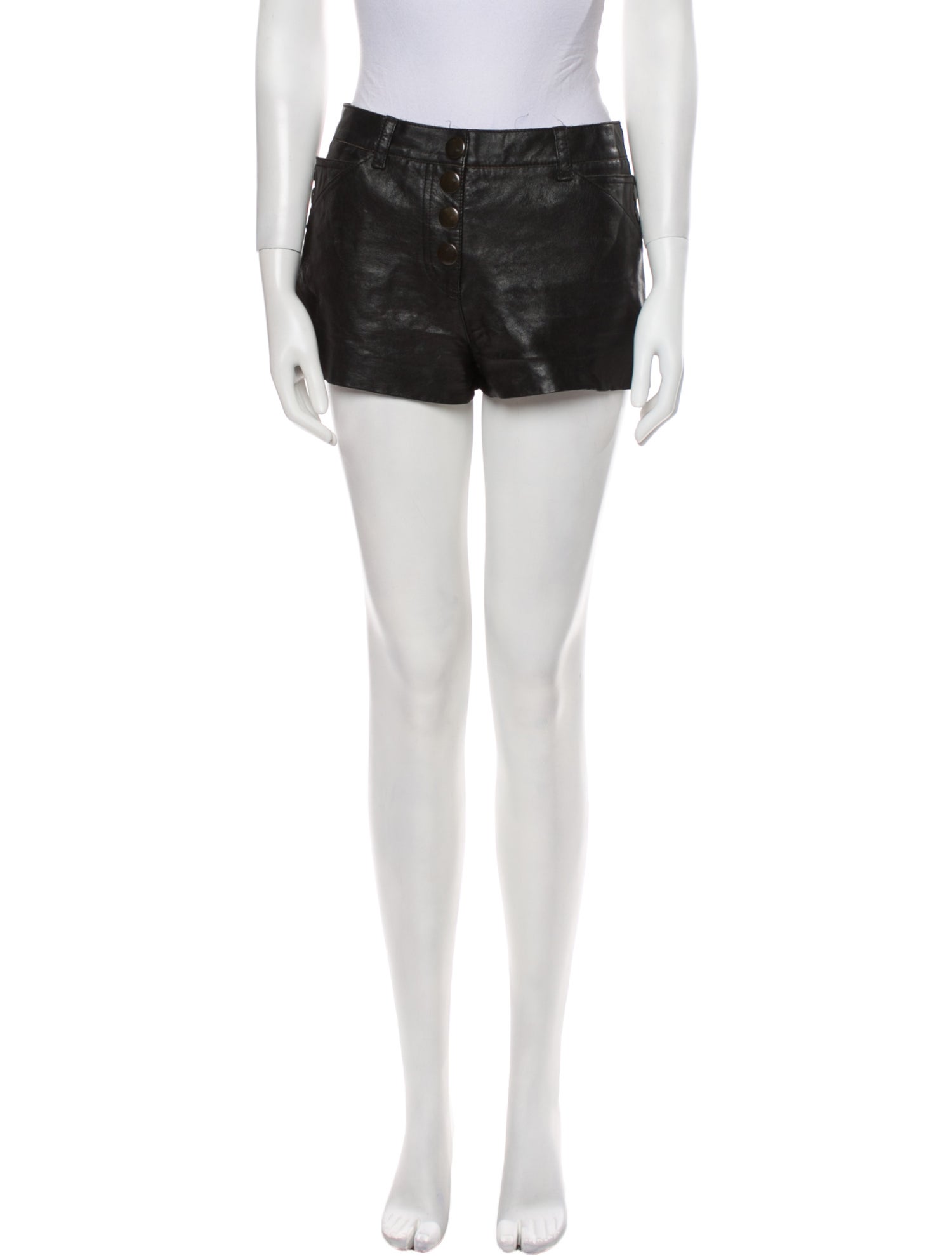 3.1 Phillip Lim Leather Mini Shorts