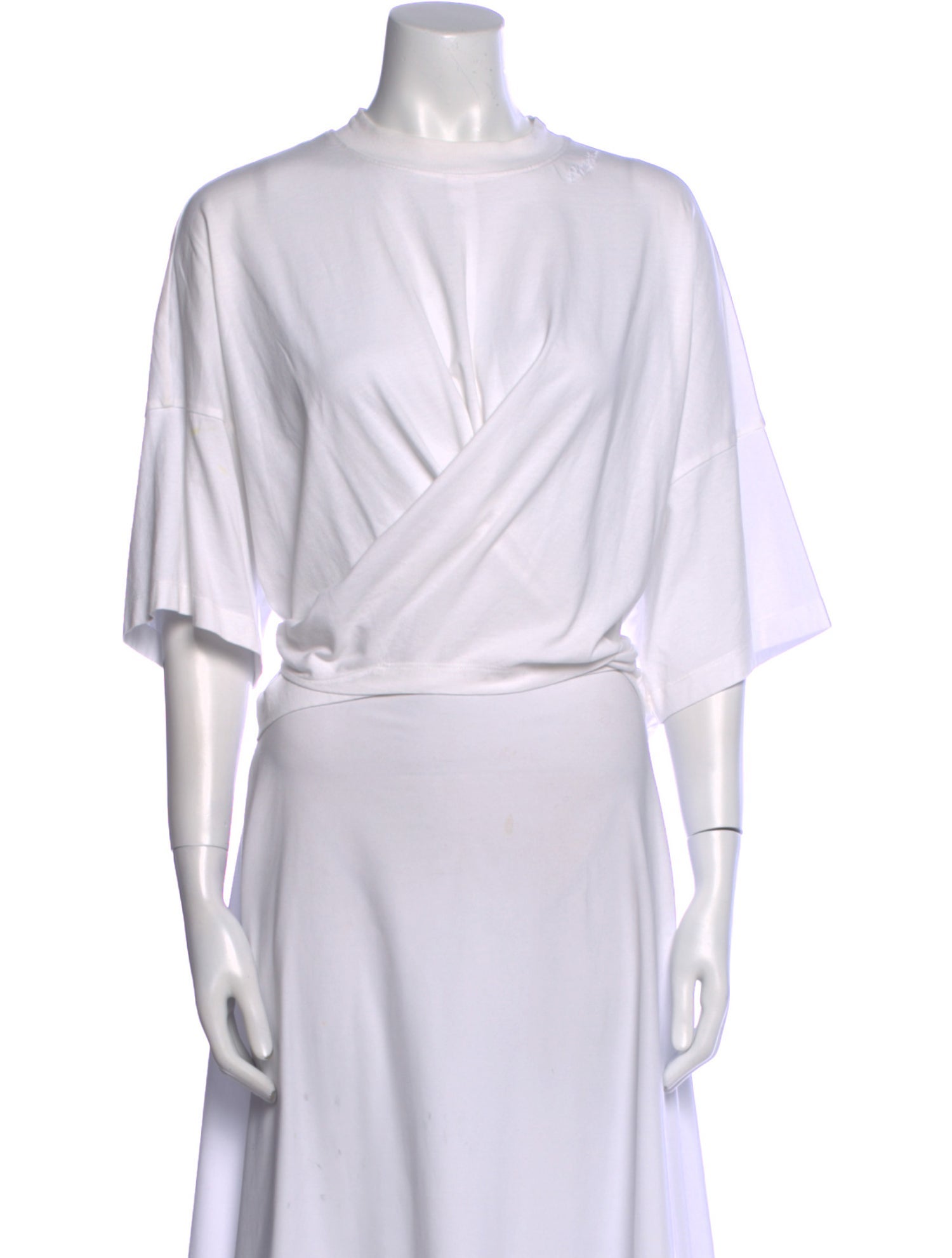 3.1 Phillip Lim Bateau Neckline Three-Quarter Sleeve Crop Top