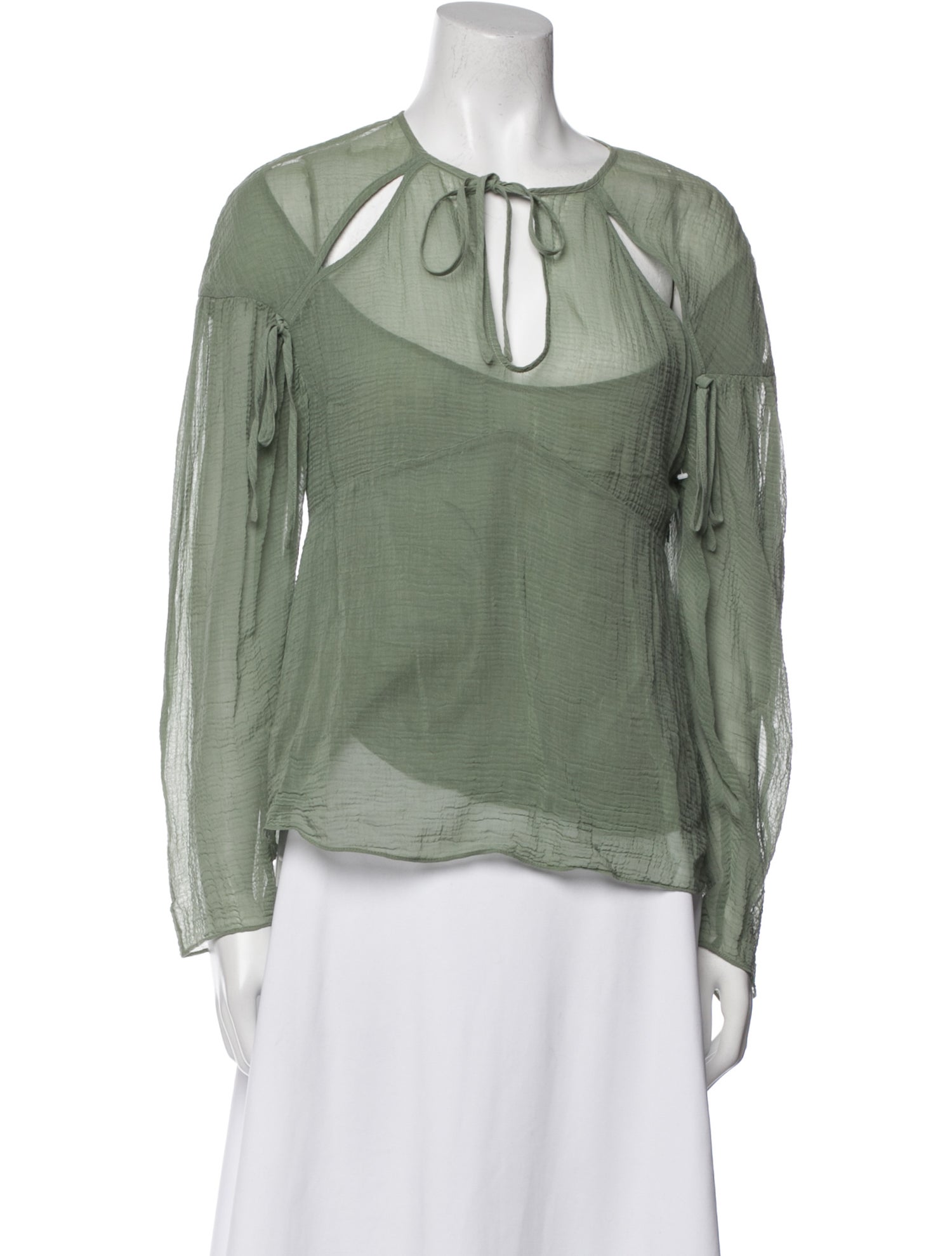 3.1 Phillip Lim Scoop Neck Long Sleeve Blouse