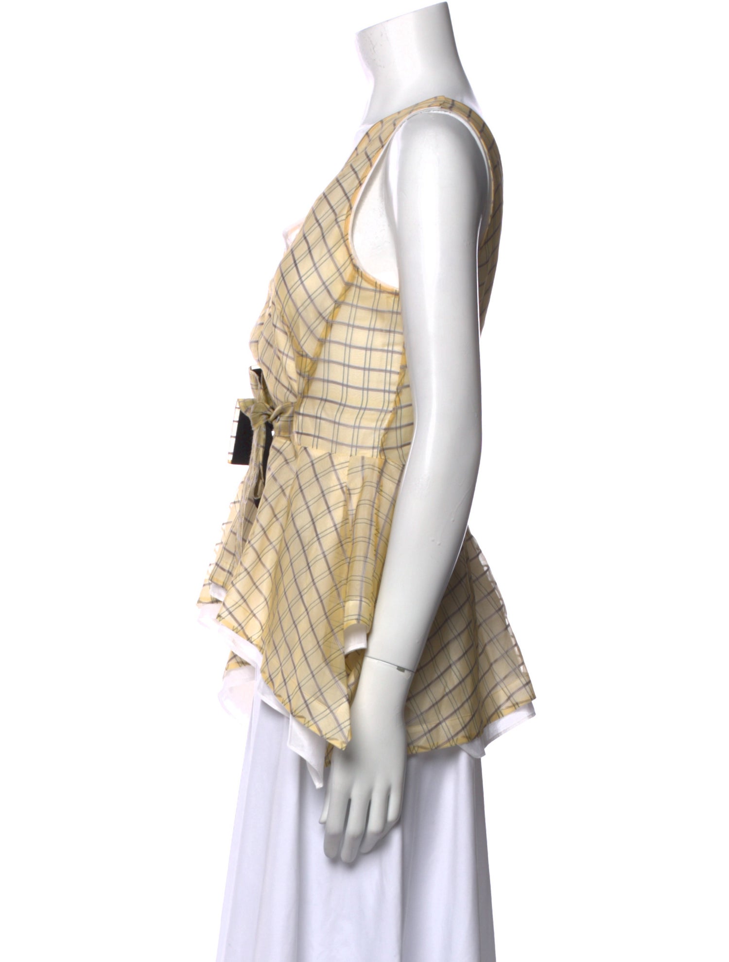 3.1 Phillip Lim Silk Plaid Print Top