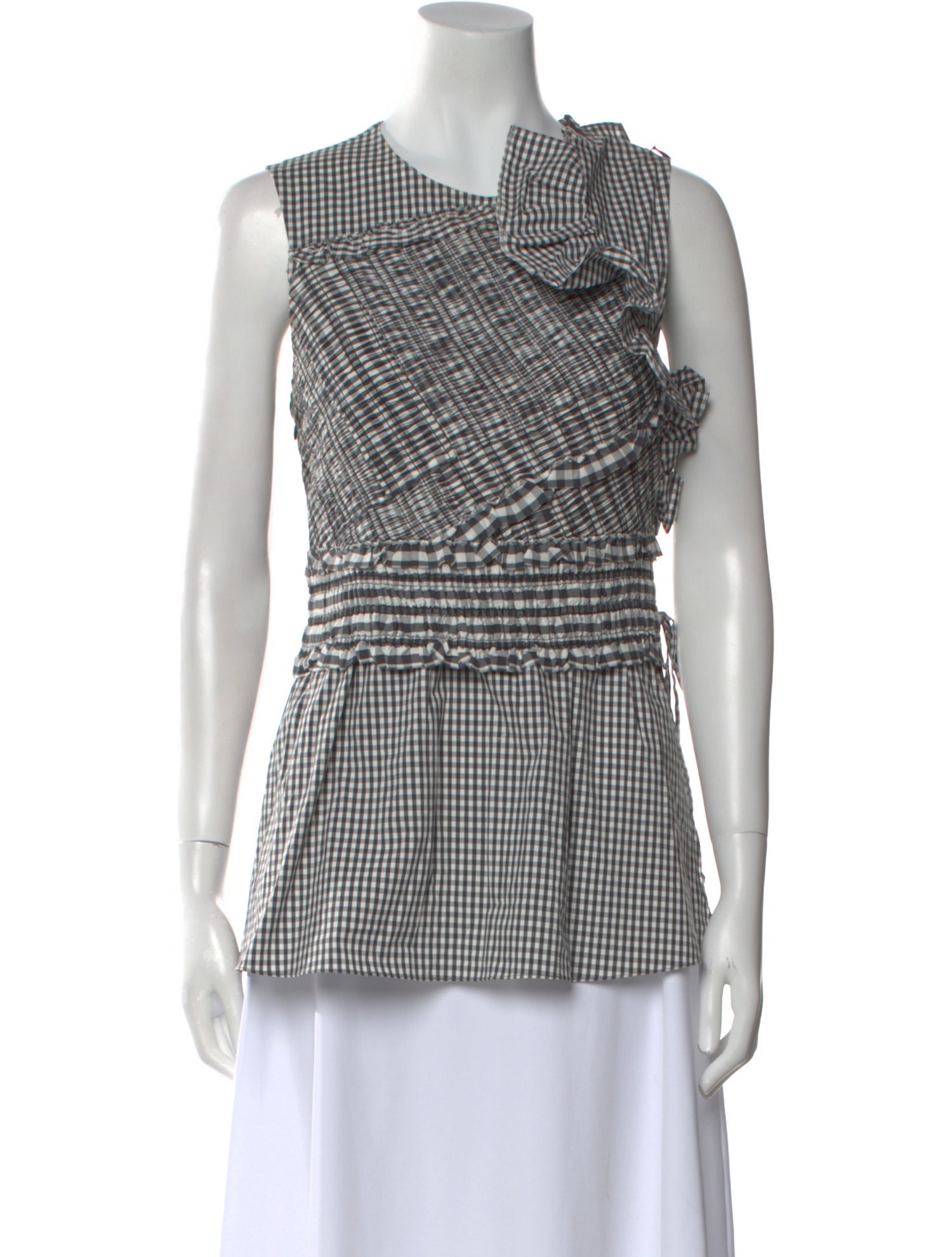 3.1 Phillip Lim Plaid Print Crew Neck Top