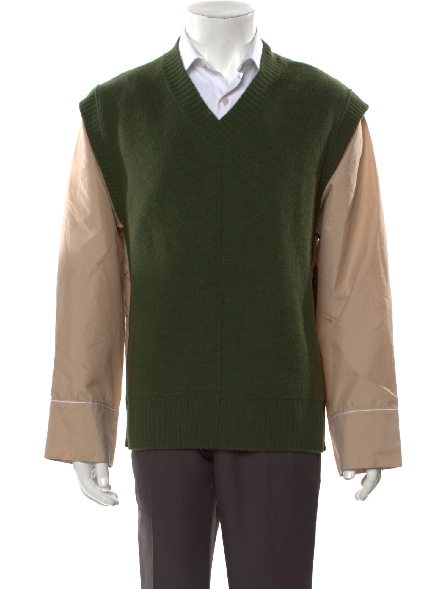 3.1 Phillip Lim Colorblock Pattern V-Neck Pullover