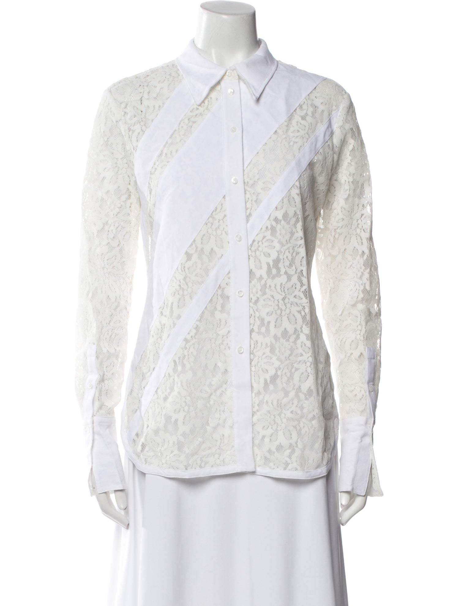 3.1 Phillip Lim Lace Lace Pattern Button-Up Top