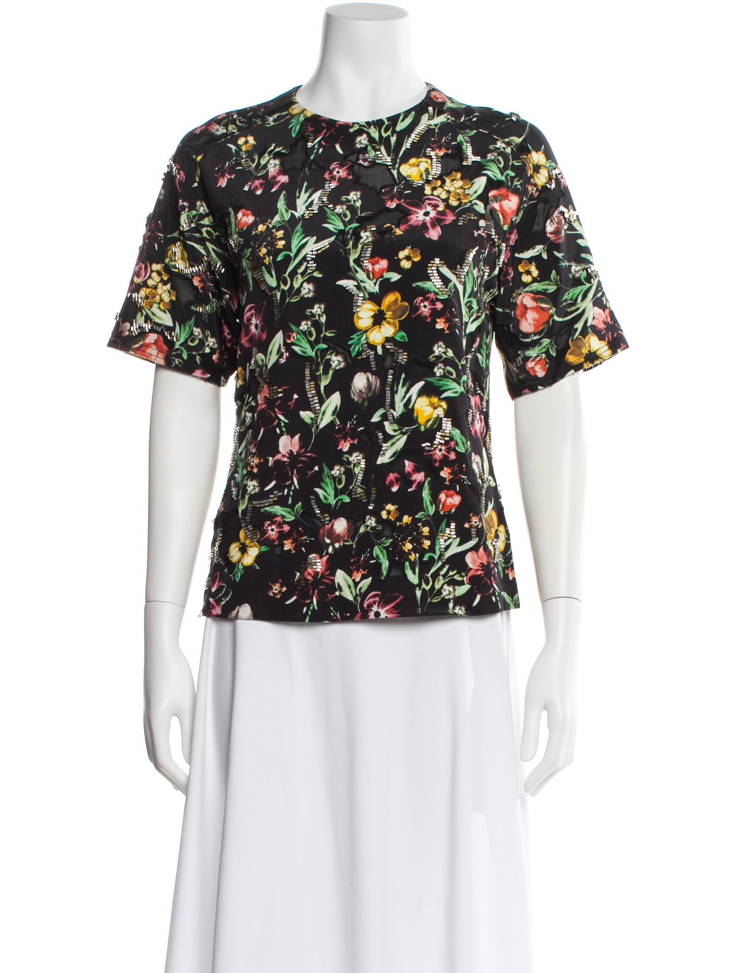 3.1 Phillip Lim Silk Floral Print Top