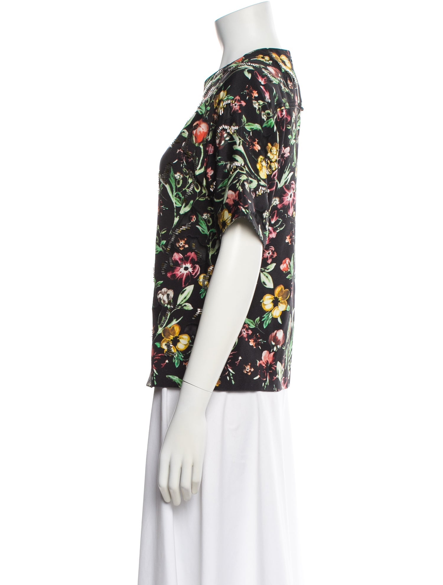 3.1 Phillip Lim Silk Floral Print Top