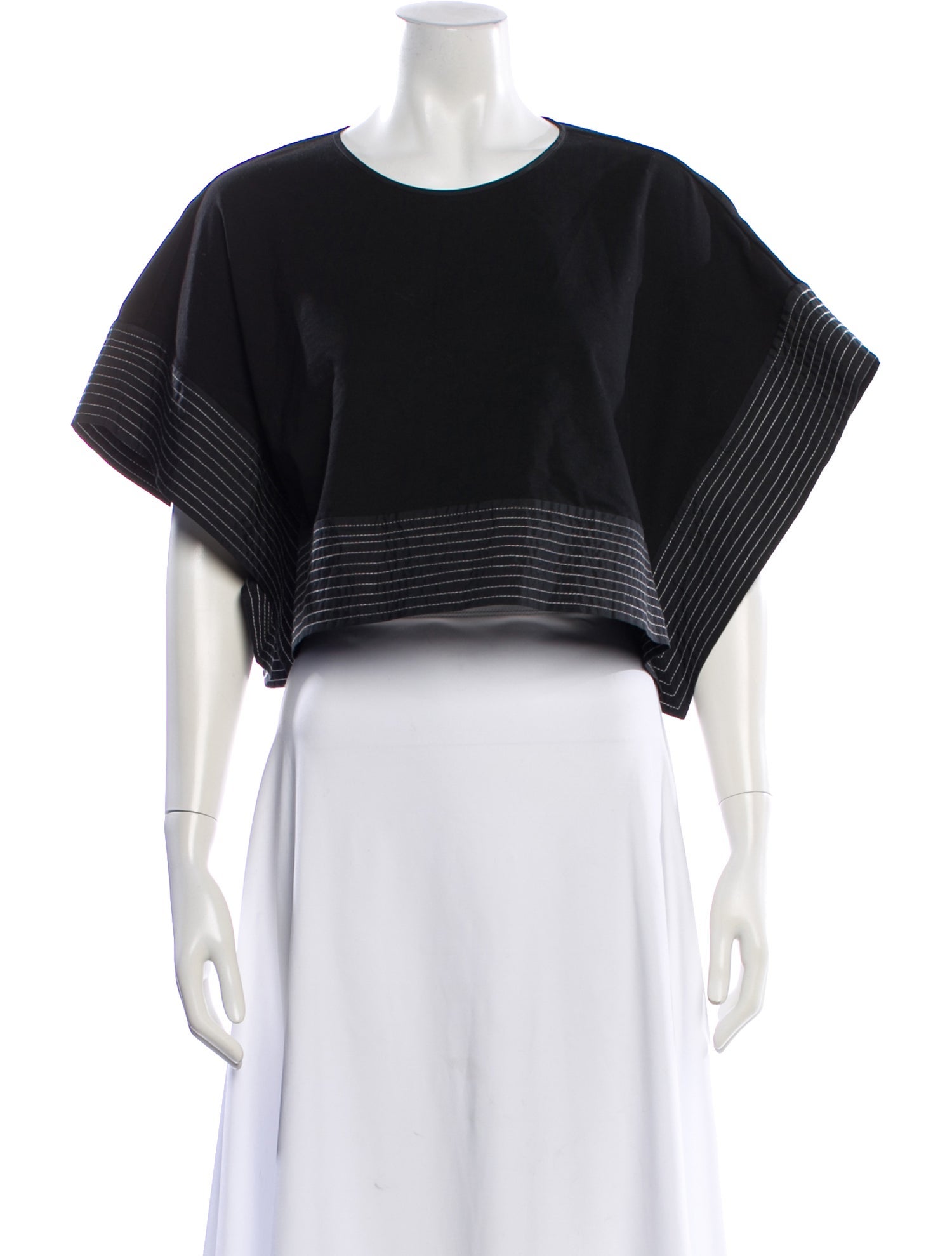 3.1 Phillip Lim Crew Neck Short Sleeve Crop Top
