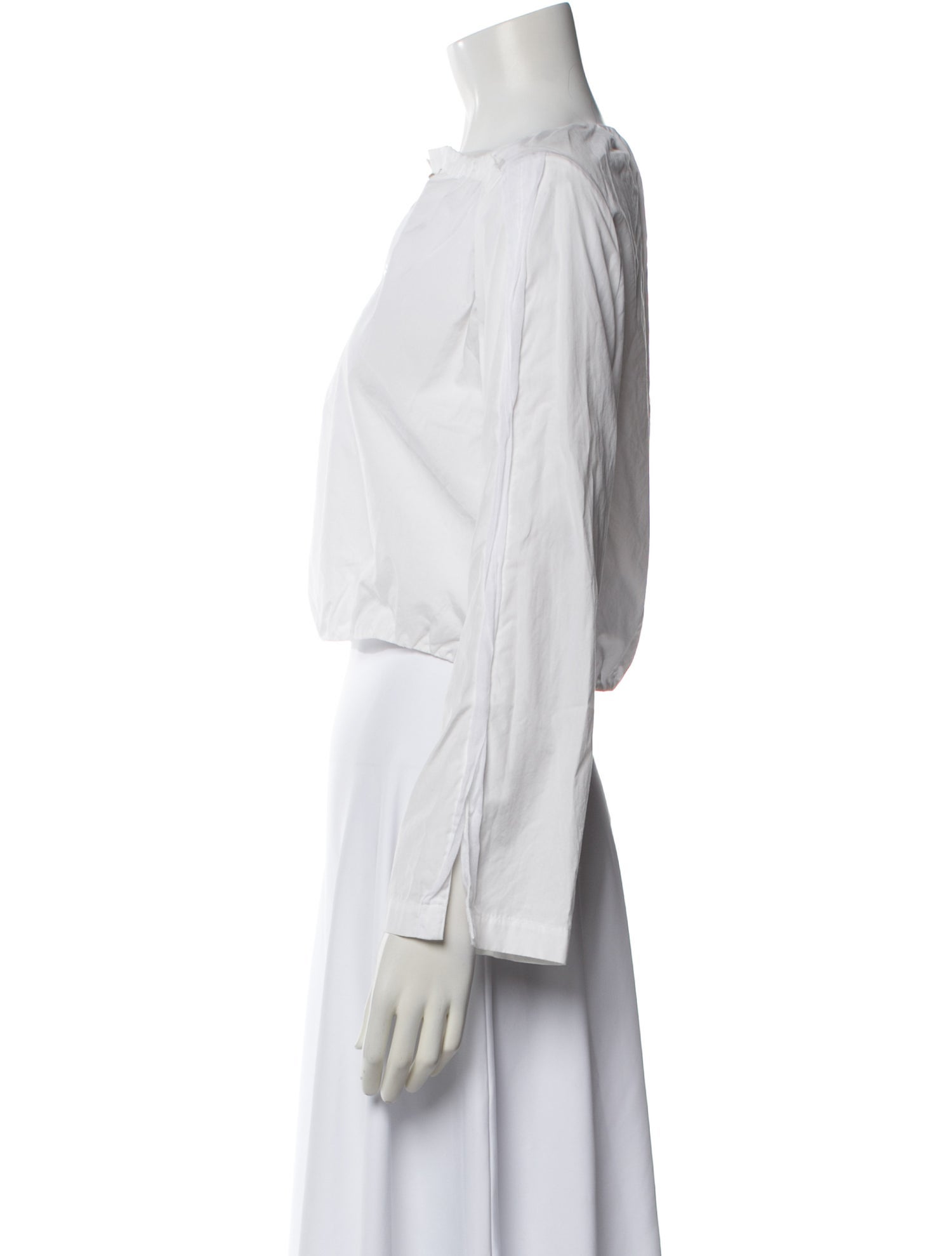 3.1 Phillip Lim Crew Neck Long Sleeve Crop Top