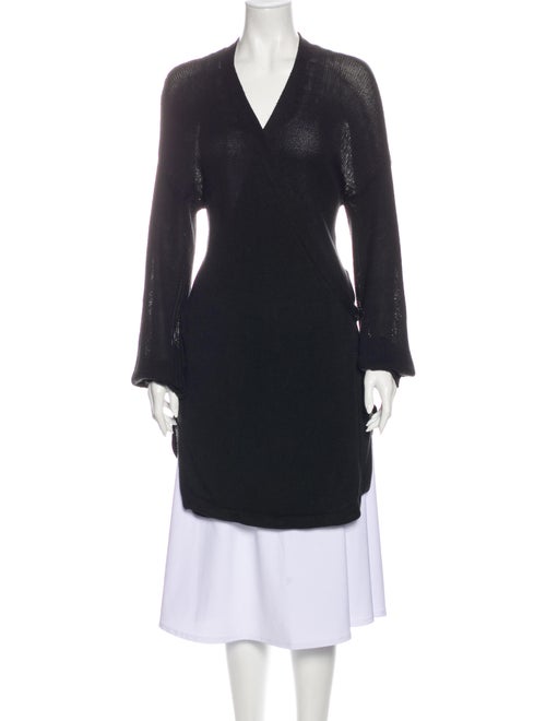 Silent Damir Doma Linen V-Neck Sweater Black