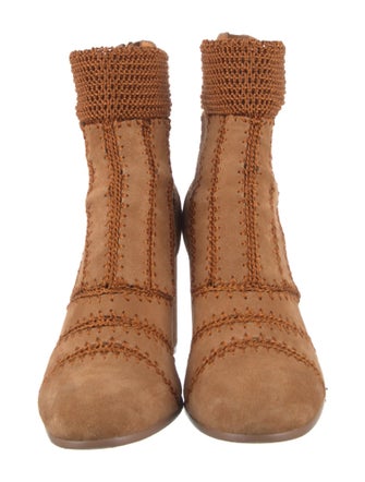 Silent Damir Doma Suede Whipstitch Trim Sock Boots