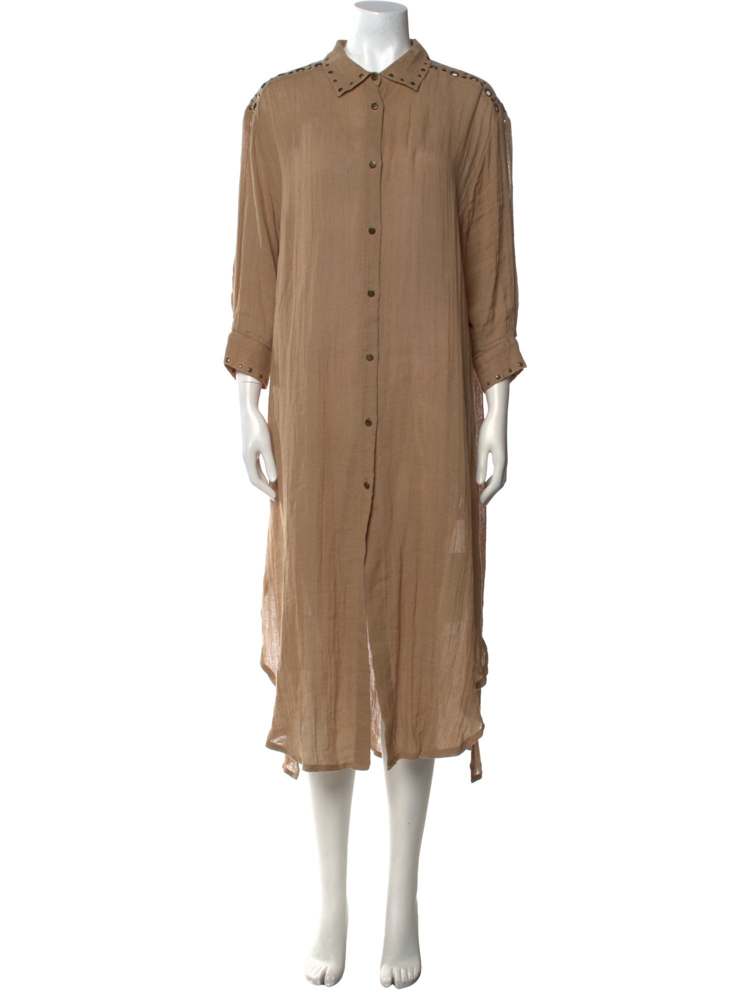 Mes Demoiselles Linen Midi Length Dress