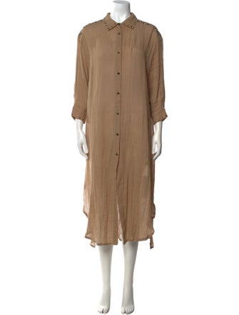 Mes Demoiselles Linen Midi Length Dress