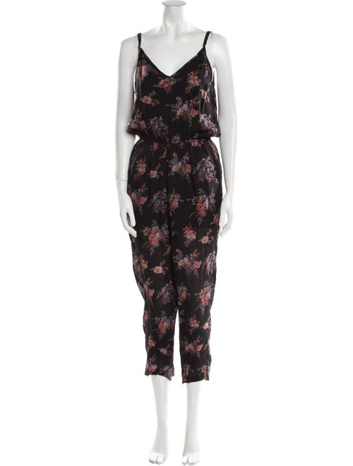 Mes Demoiselles Silk Floral Print Jumpsuit