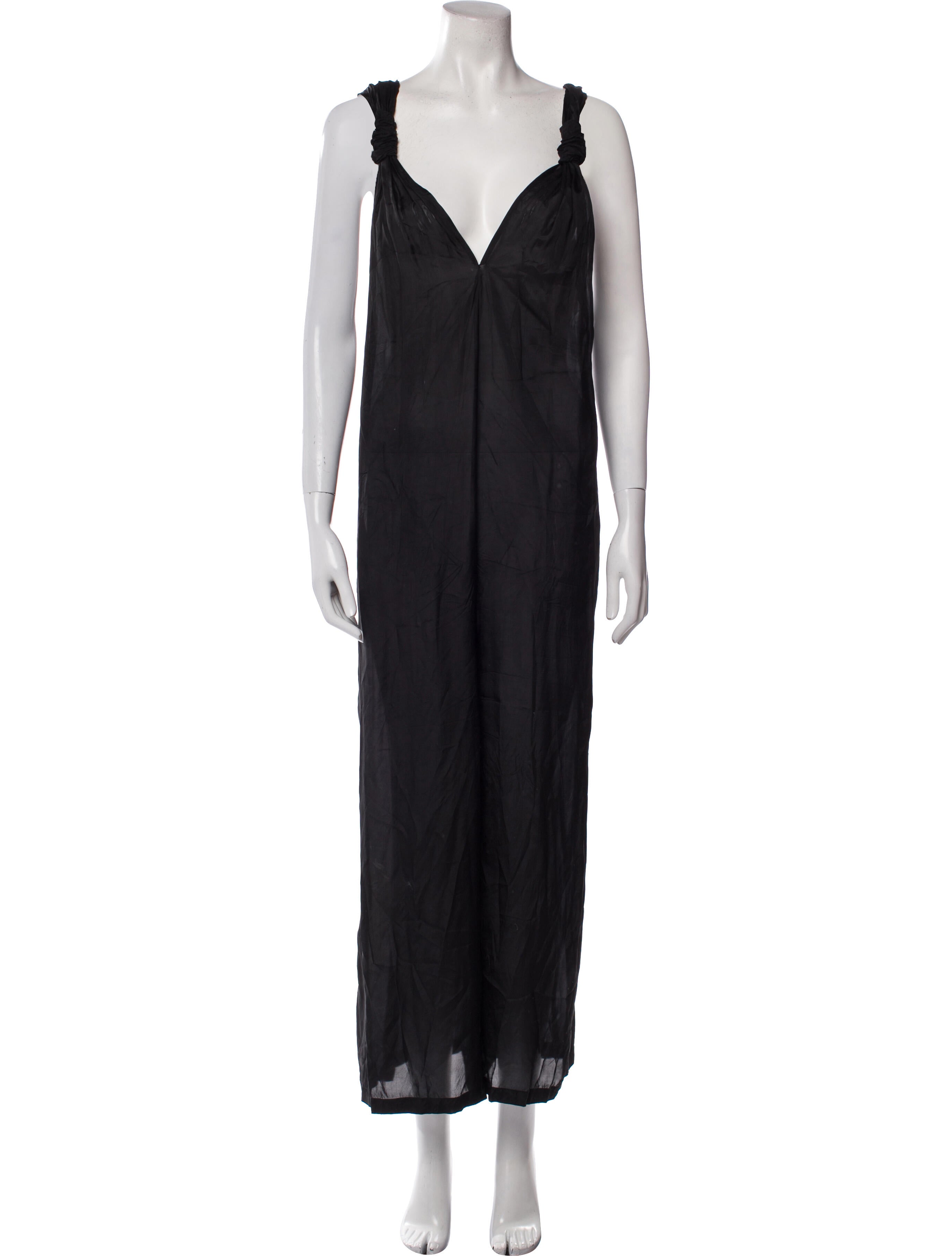 Mes Demoiselles Silk Plunge Neckline Jumpsuit