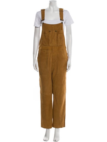 Mes Demoiselles Jumpsuits and Rompers Suede Square Neckline Jumpsuit Us4, Fr36 | S