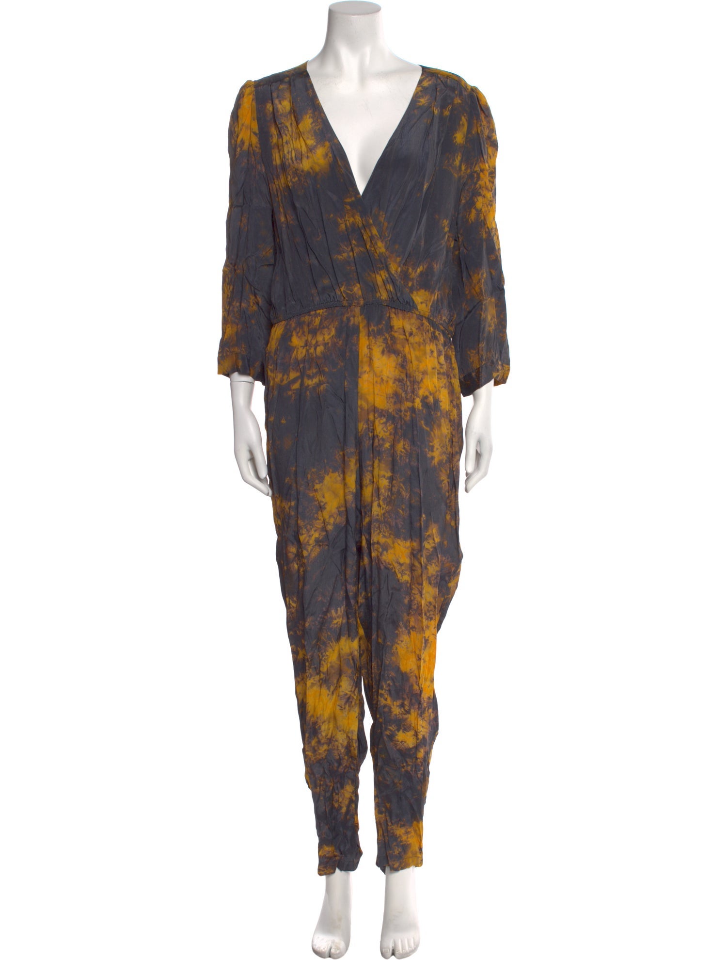 Mes Demoiselles Printed V-Neck Jumpsuit