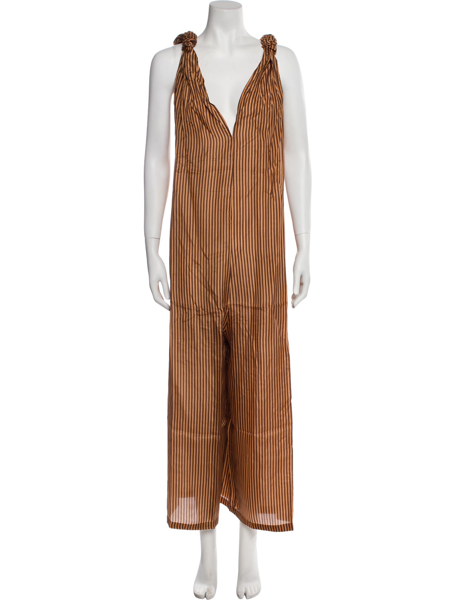 Mes Demoiselles Silk Striped Jumpsuit