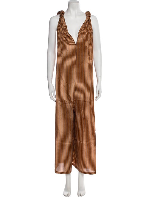 Mes Demoiselles Silk Striped Jumpsuit