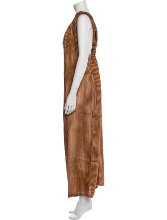 Mes Demoiselles Silk Striped Jumpsuit