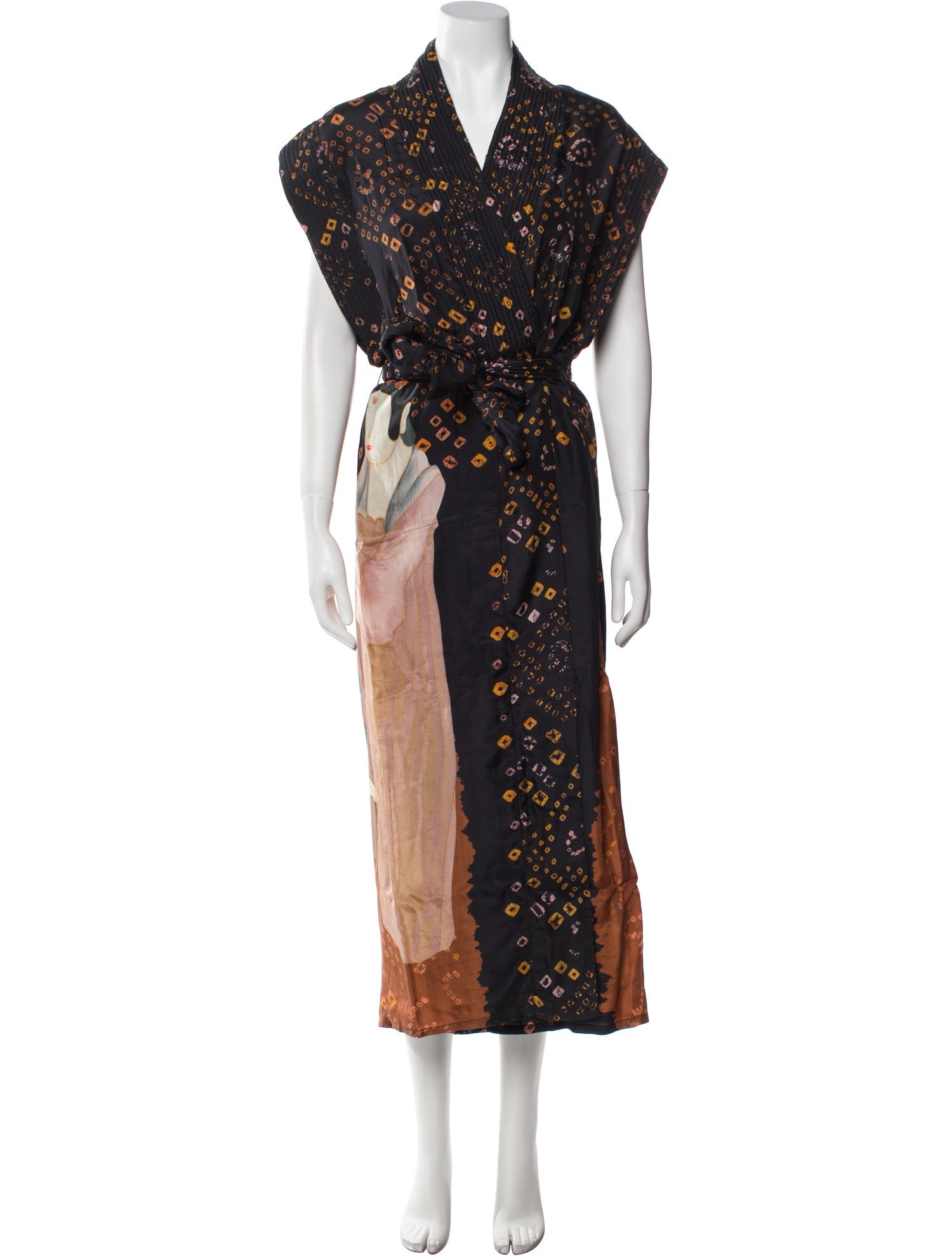 Mes Demoiselles Silk Printed Robe w/ Tags