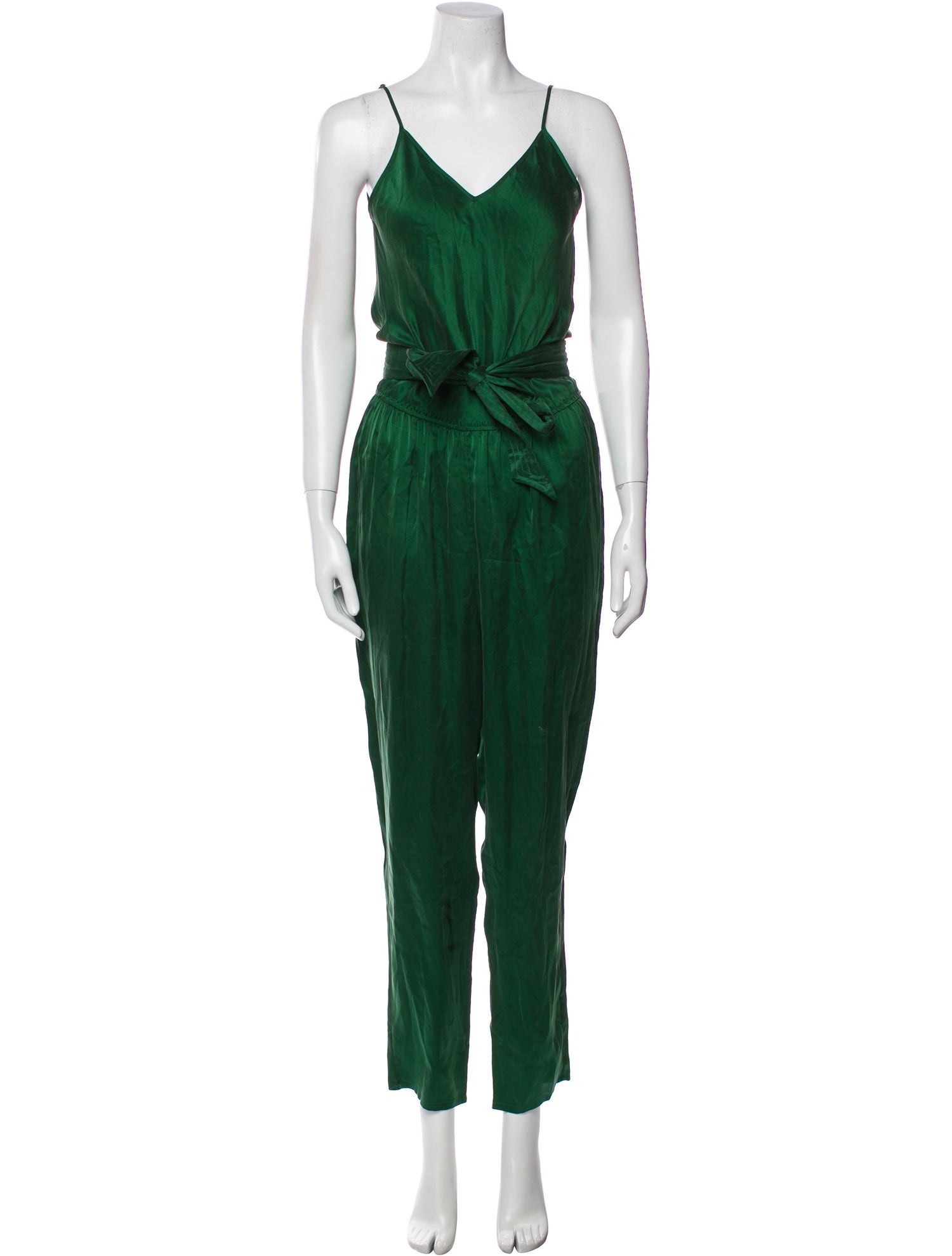 Mes Demoiselles Silk V-Neck Jumpsuit