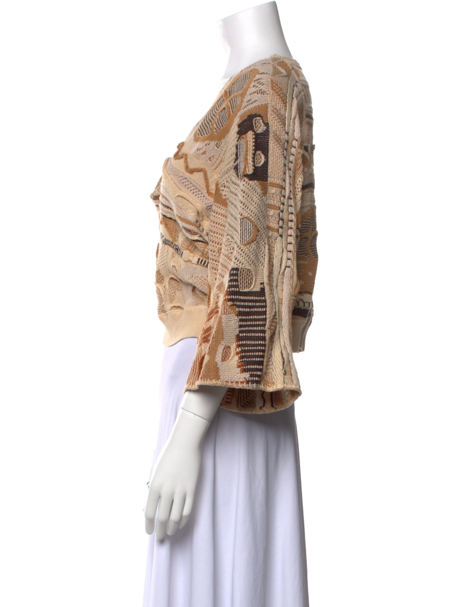 Mes Demoiselles Printed V-Neck Sweater