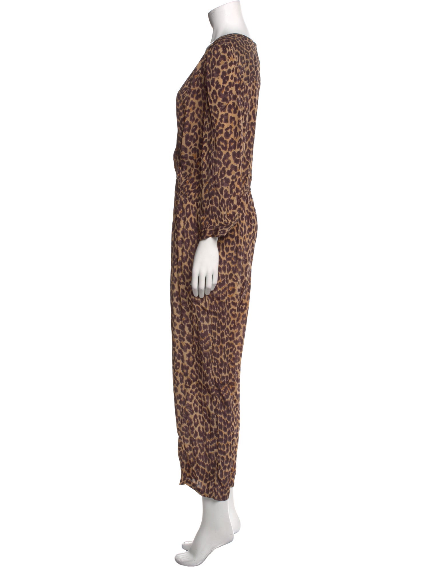 Mes Demoiselles Animal Print V-Neck Jumpsuit w/ Tags