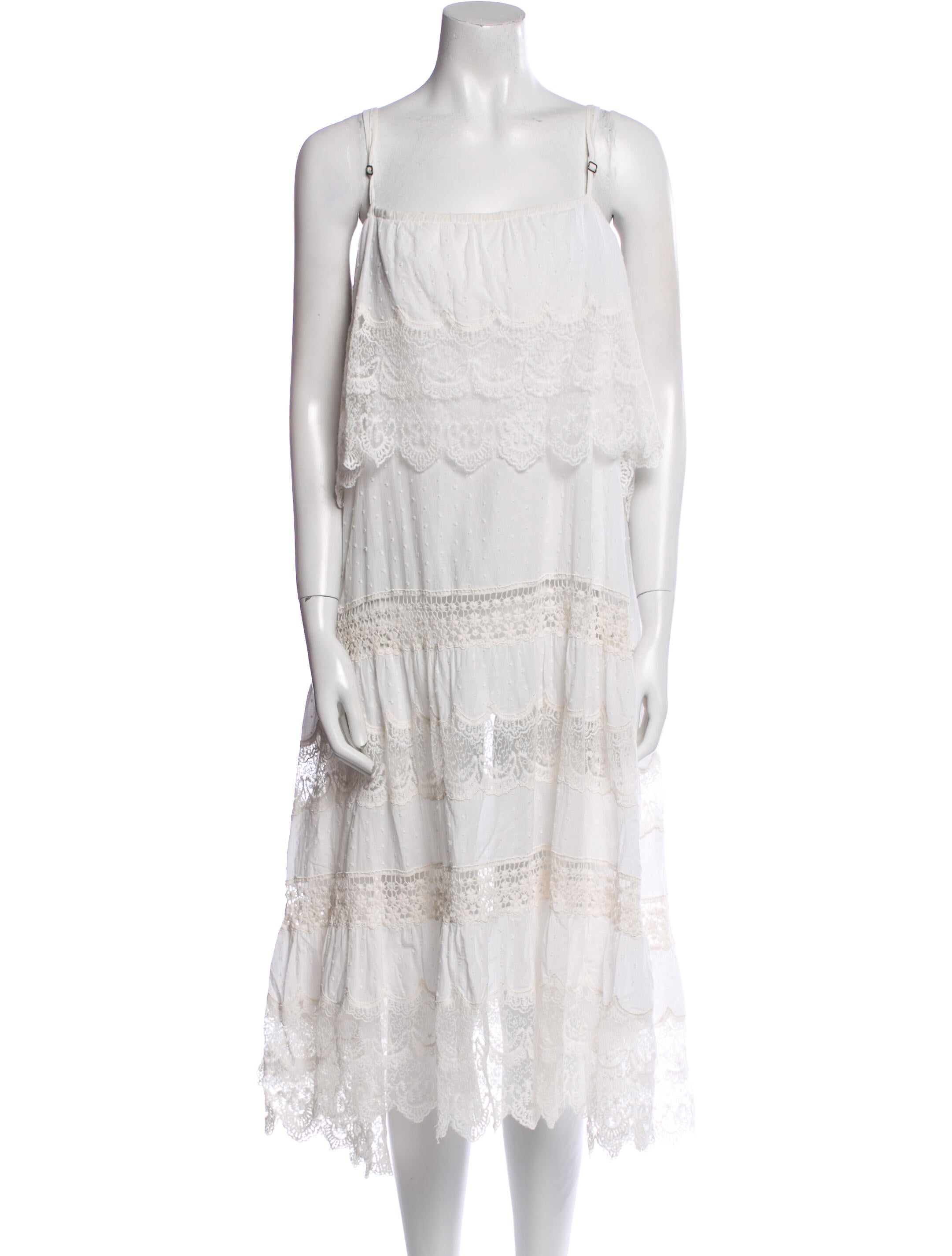 Mes Demoiselles Square Neckline Midi Length Dress