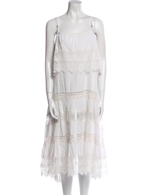 Mes Demoiselles Square Neckline Midi Length Dress