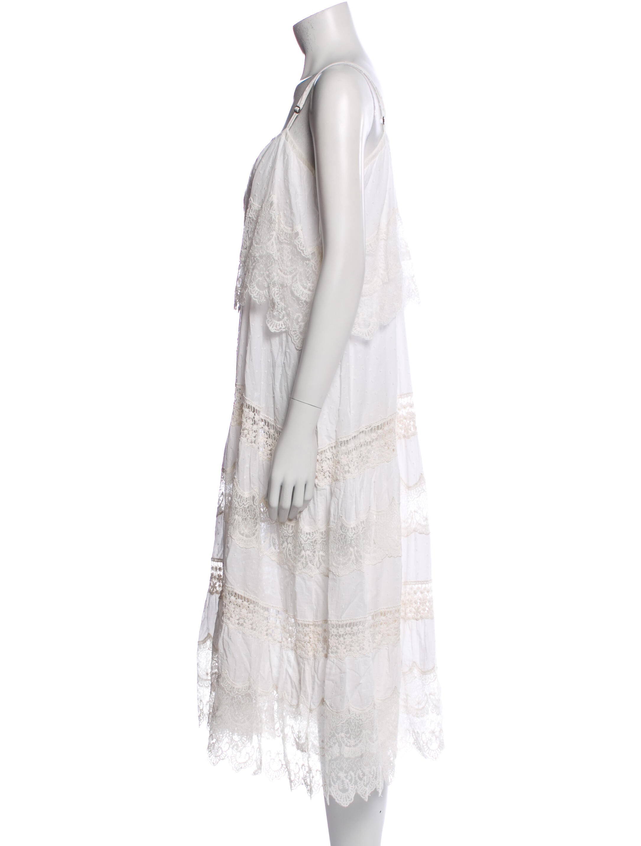 Mes Demoiselles Square Neckline Midi Length Dress