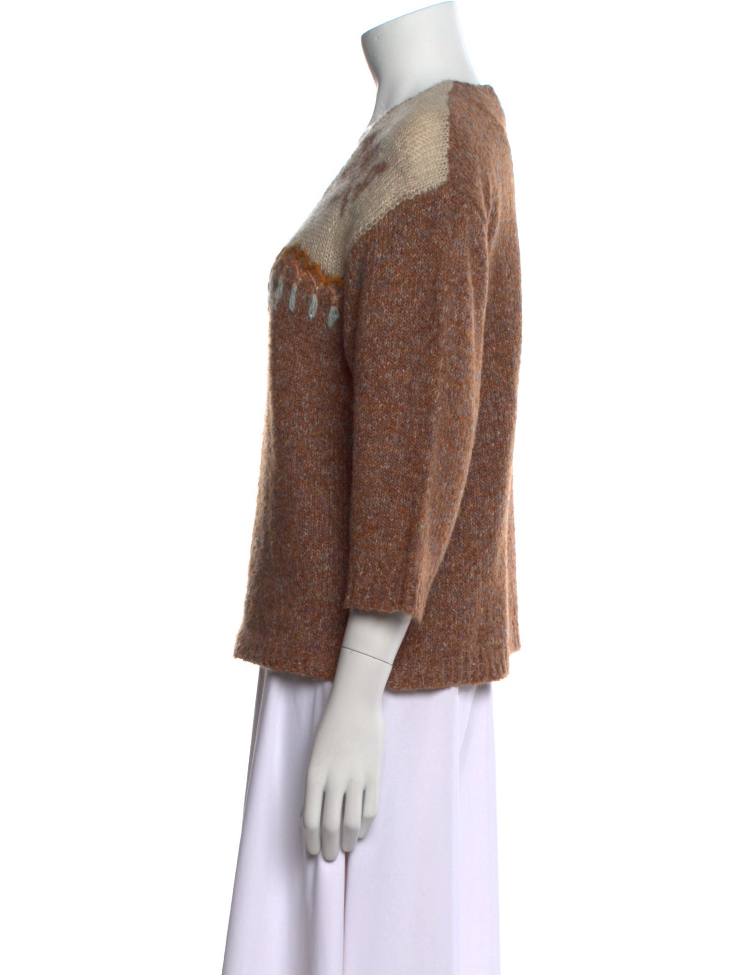 Mes Demoiselles Printed V-Neck Sweater