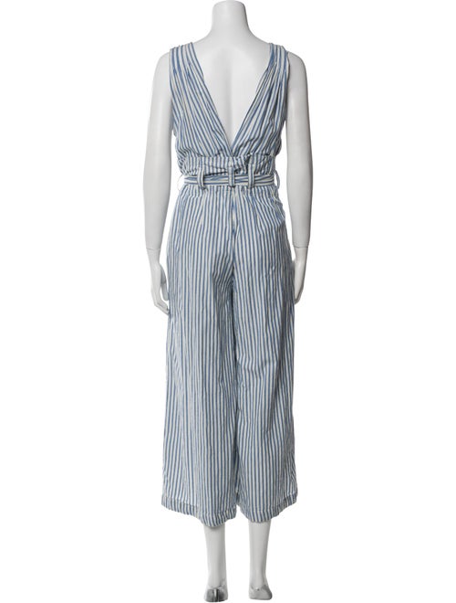 Mes Demoiselles Striped V-Neck Jumpsuit