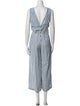 Mes Demoiselles Striped V-Neck Jumpsuit
