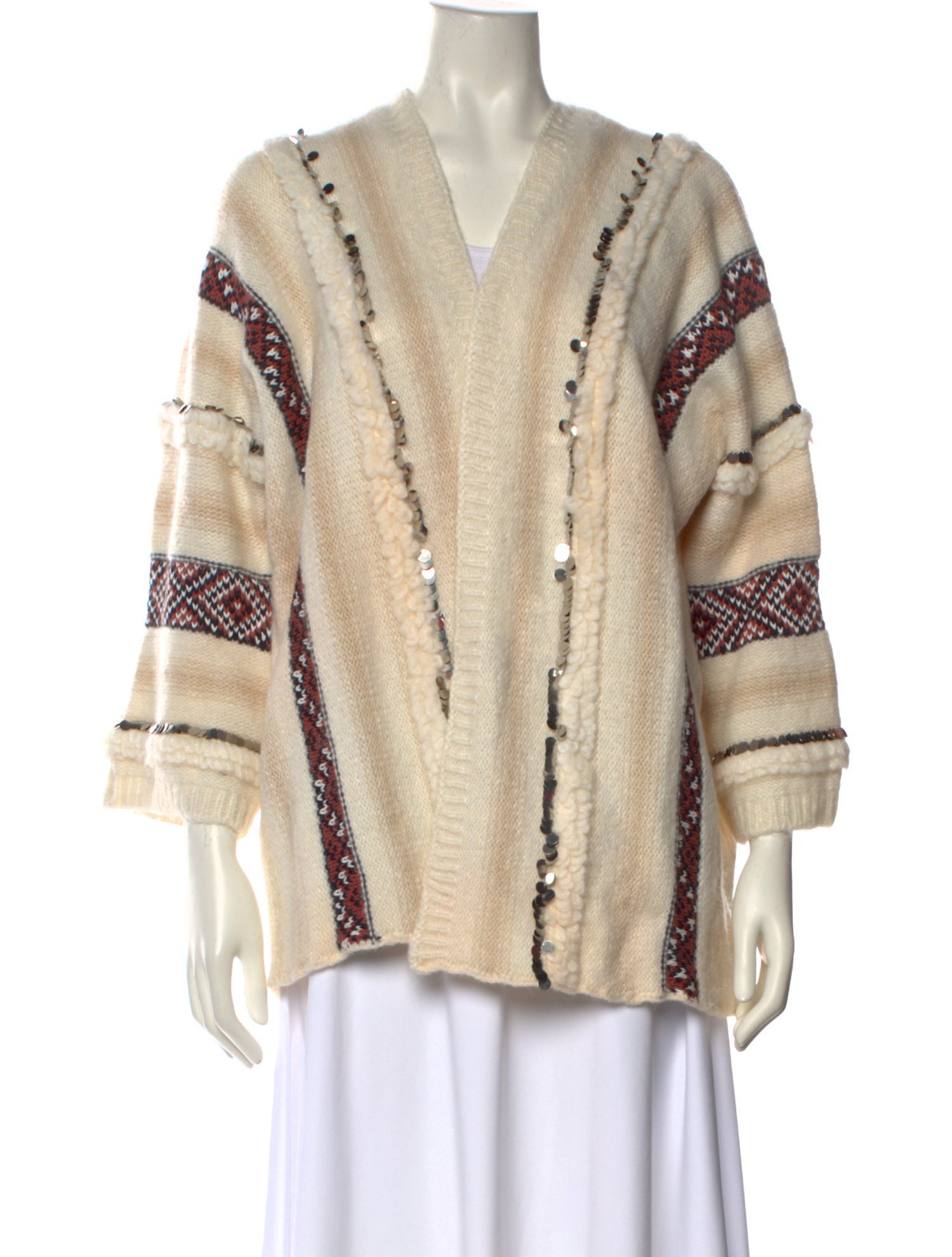 Mes Demoiselles Striped V-Neck Sweater w/ Tags