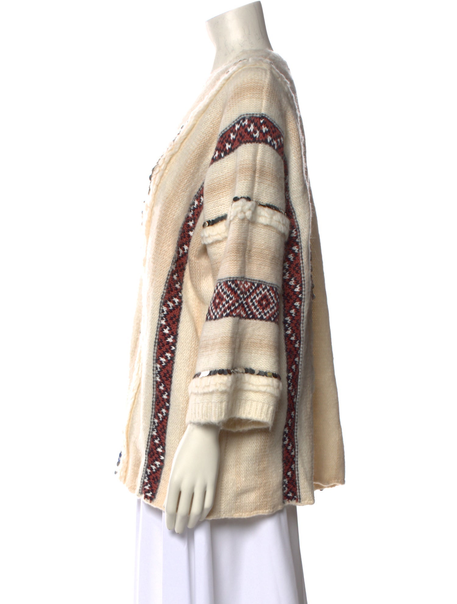 Mes Demoiselles Striped V-Neck Sweater w/ Tags