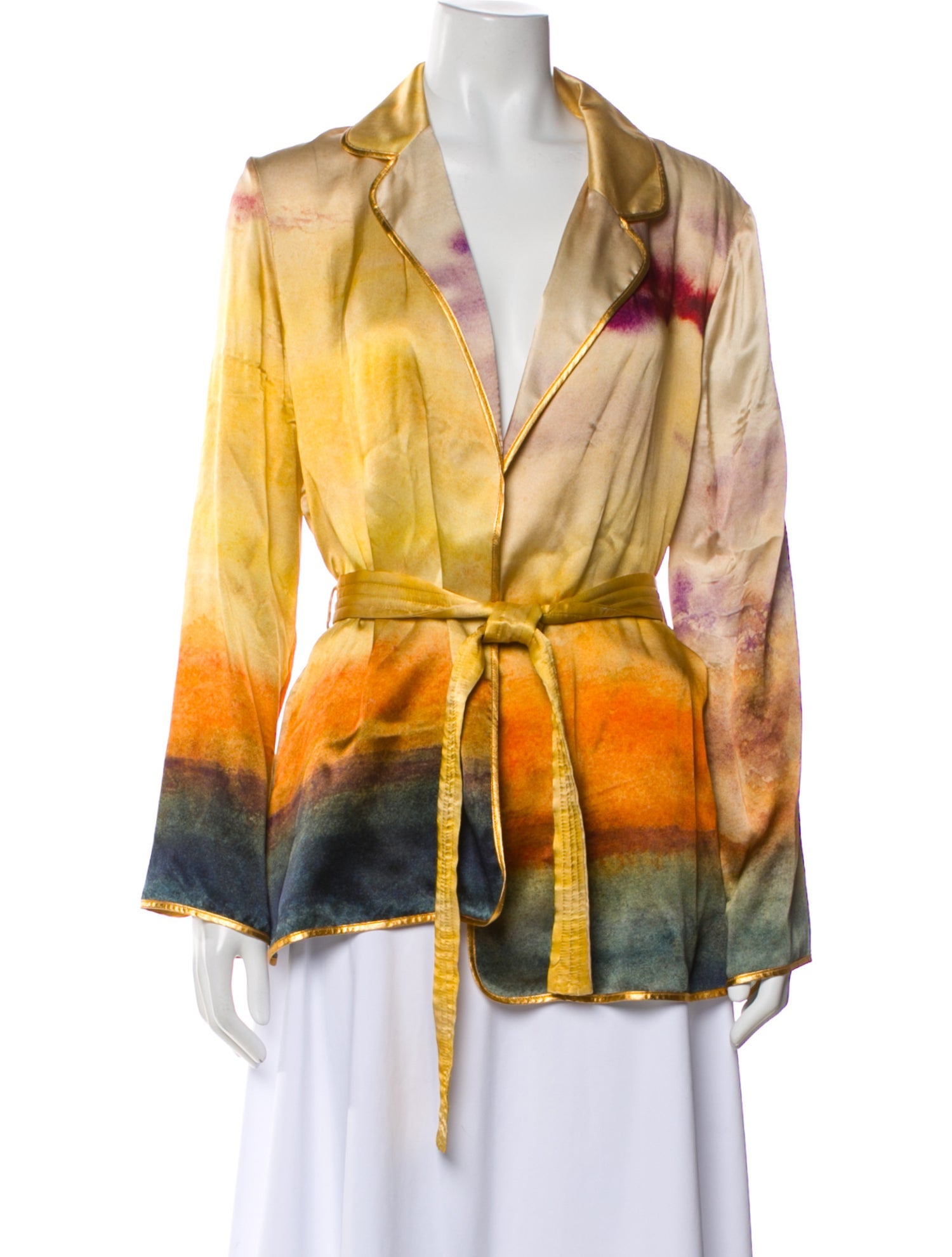 Mes Demoiselles Silk Tie-Dye Print Blazer