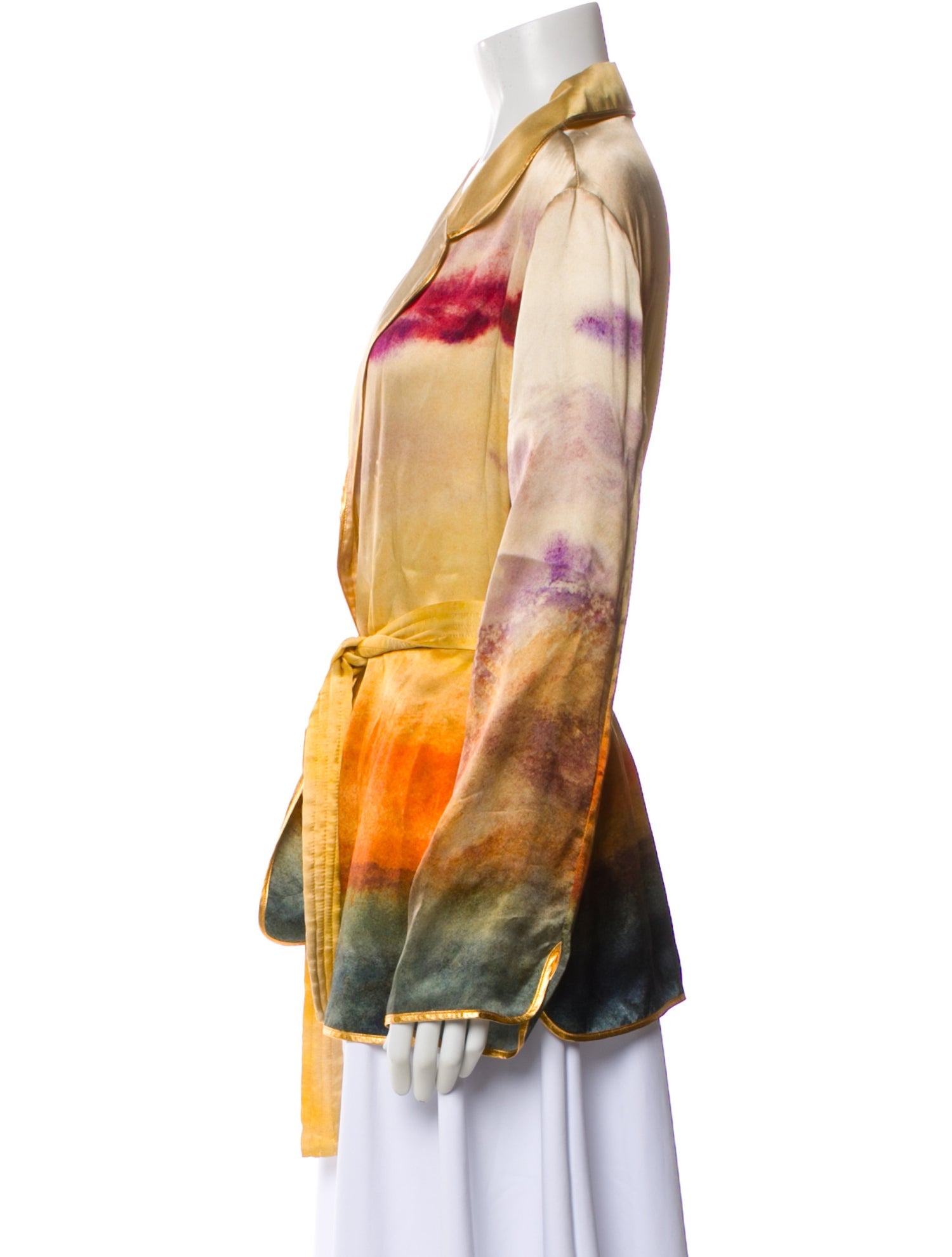 Mes Demoiselles Silk Tie-Dye Print Blazer