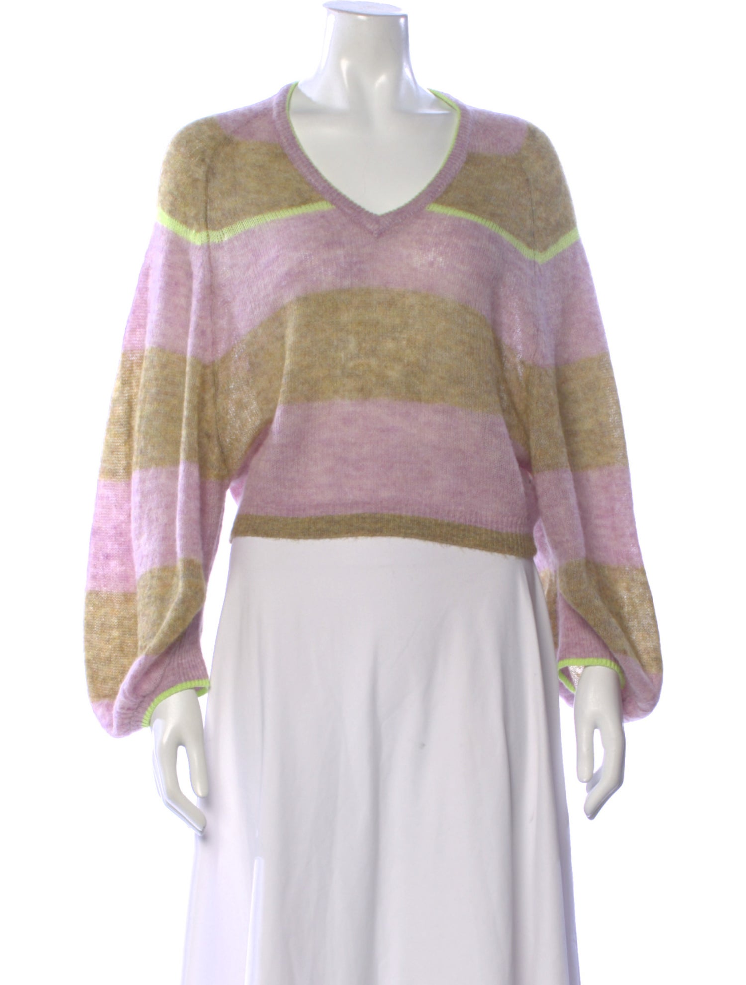 Mes Demoiselles Striped V-Neck Sweater