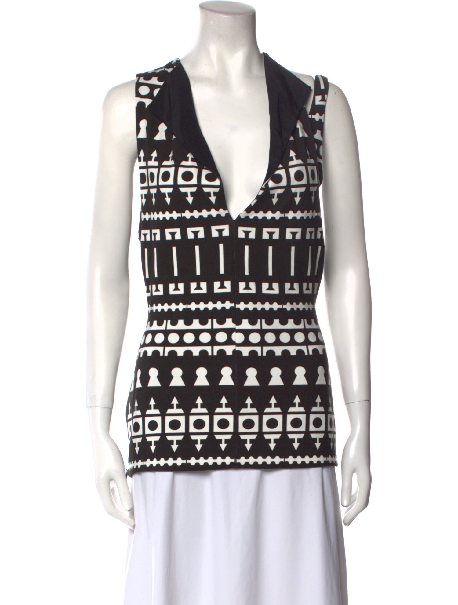 Atto Printed V-Neck Top