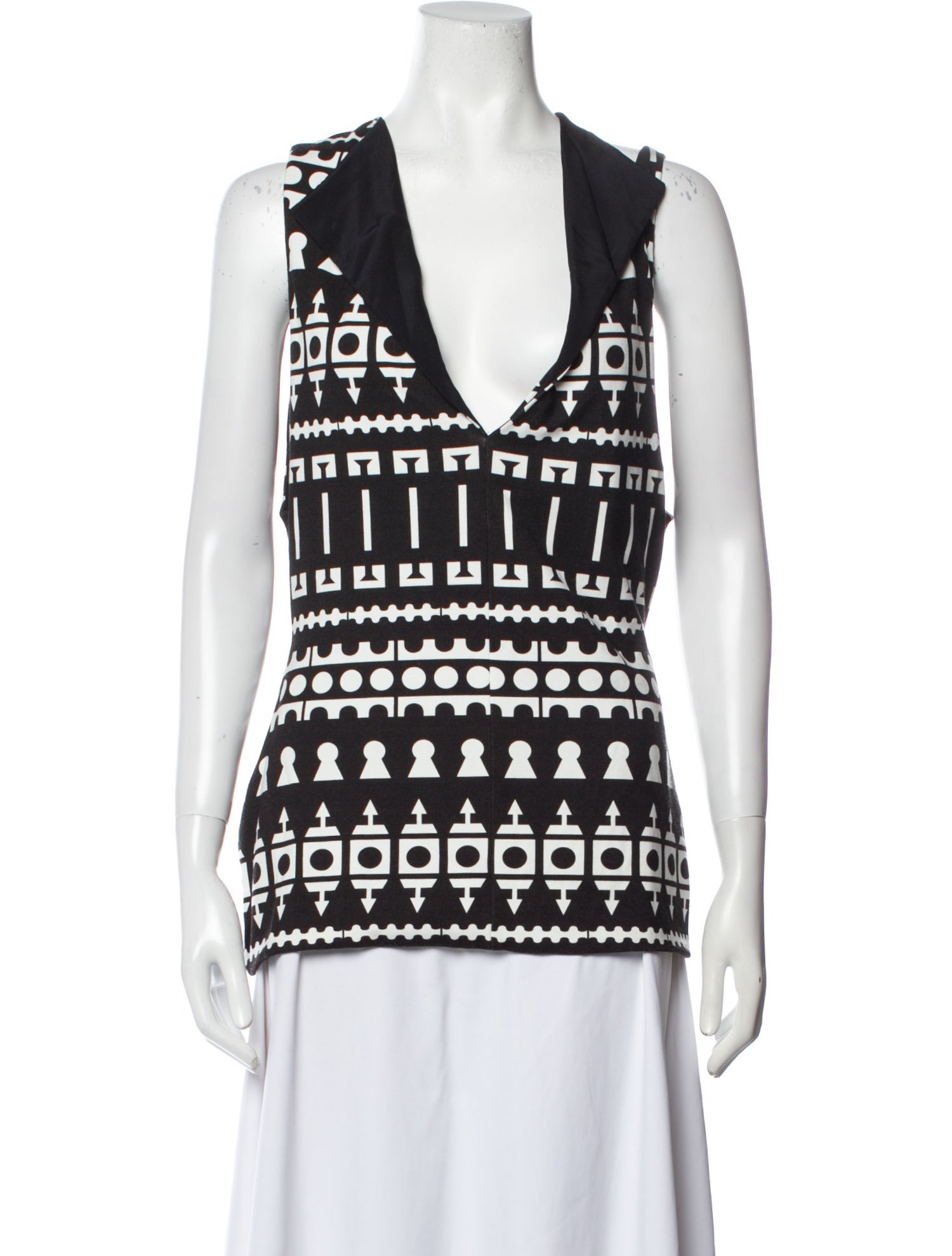 Atto Printed V-Neck Top