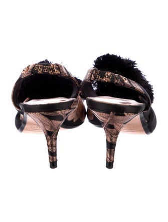 Ted Baker Satin Pom-Pom Embellishments Slingback Pumps