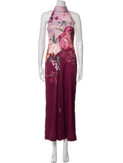 Ted Baker Floral Print Mock Neck Jumpsuit